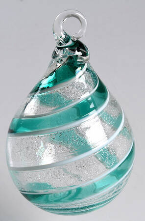 Raindrop Ornaments Jade Swirl - No Box