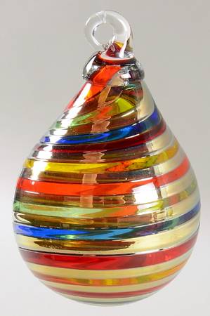 Raindrop Ornaments Rainbow Platinum Twist - No Box
