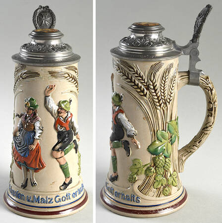 German Beer Steins Hopfen U.Malz Gott Erhalts - No Box
