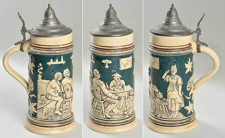 German Beer Steins Tavern Scene, Zum Wohlsein! - No Box