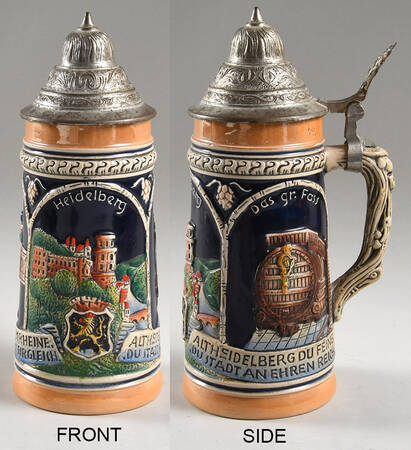 German Beer Steins Heidelberg,Perkeo,Das Gr.Fass - No Box