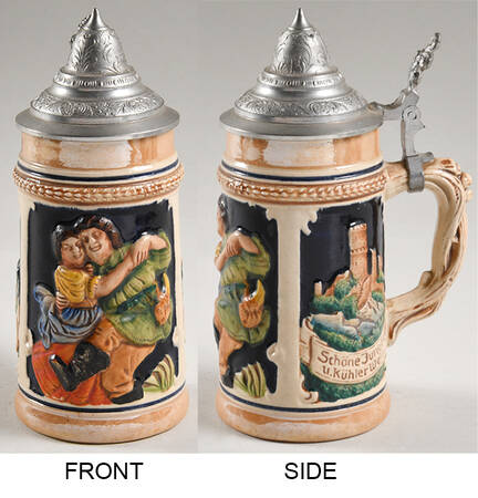 German Beer Steins Schone Jungfern U. Kuhler Wein - No Box