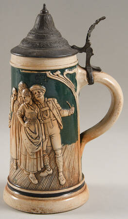 German Beer Steins Tavern Scene - No Box