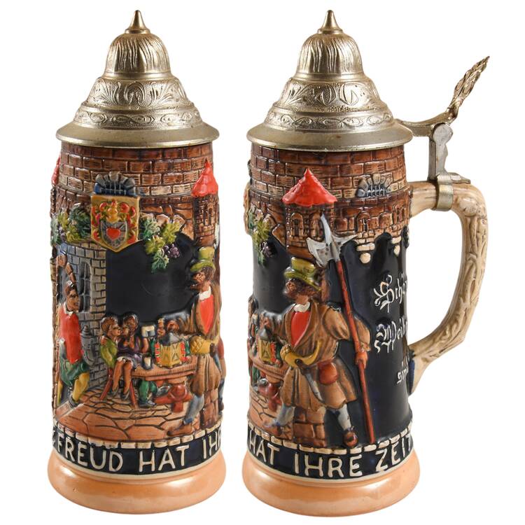 German Beer Steins Auch Die Freud Hat Ihre Zeit - No Box