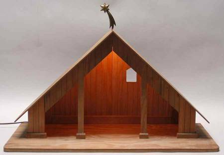 Goebel Nativity 6020 Series Wooden Lighted Creche - Creche/Stable-Wood