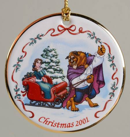 Disney Annual Ornaments-Flat Beauty And The Beast - Boxed