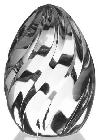 GORham Crystal Giftware Egg Paperweight-Swirl Cut - No Box