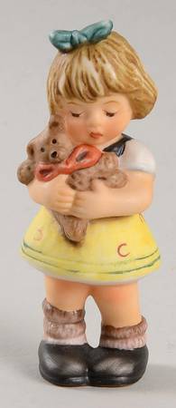 Berta Hummel Figurines Cuddle For Teddy-Girl With Teddy Bear - Boxed