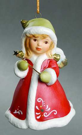 Angel Bell Ornaments Angel With Star-Red - Boxed