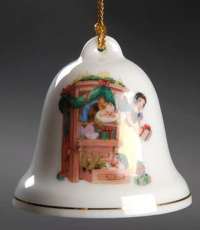 Disney Christmas Bell Snow White And Elves W/Presents - No Box