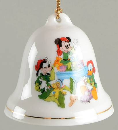 Disney Christmas Bell Mickey, Goofy, Donald As Elves - No Box