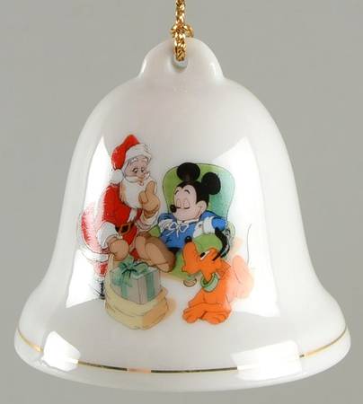 Disney Christmas Bell Mickey And Santa Claus - No Box