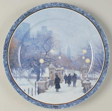 Artis Orbis-Dunlay Winter Snowfall-Plate - Boxed
