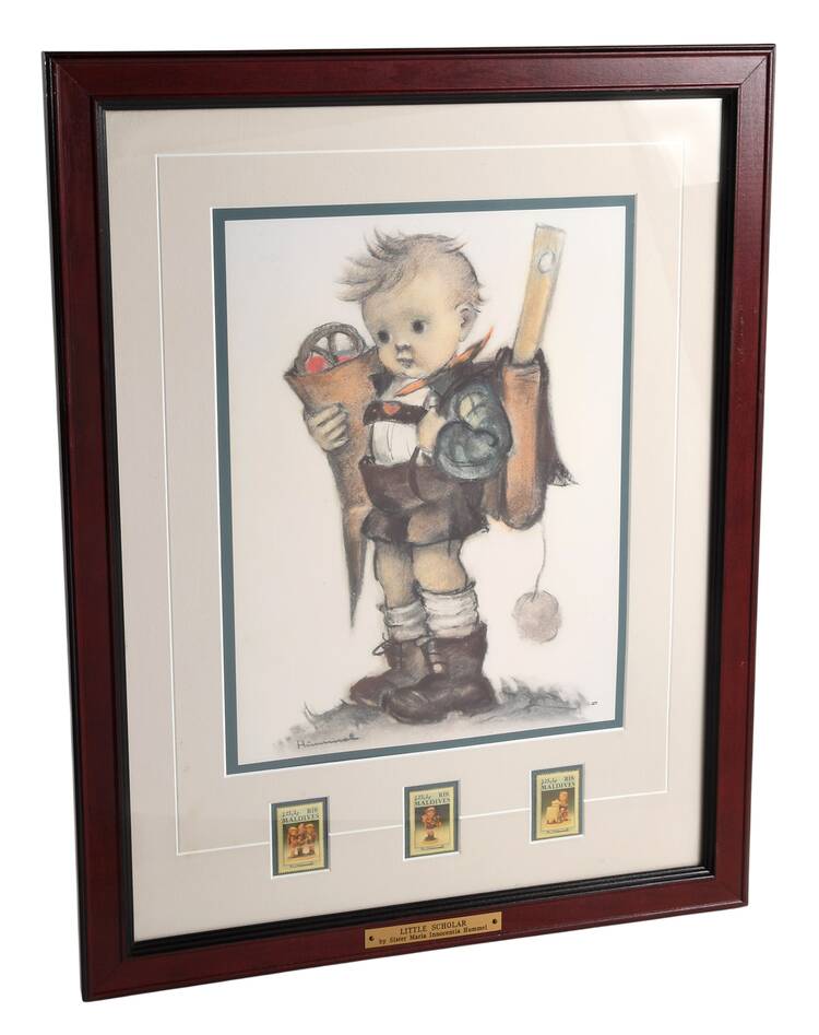 Hummel Framed Print Little Scholar - 3 Stamps - No Box