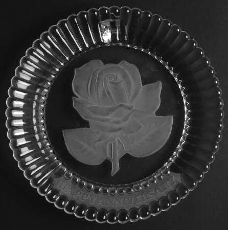 Goebel Crystal Plate Happy Anniversary - No Box
