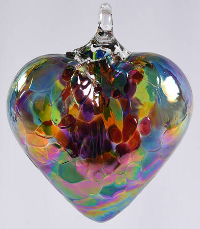 Heart Ornaments Rainbow Chip - No Box