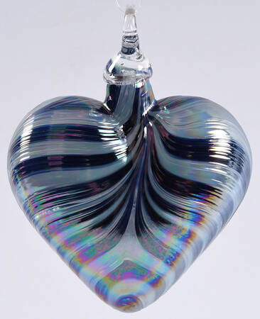 Heart Ornaments Blue Ribbon - No Box