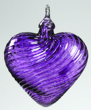 Heart Ornaments Purple Twist Heart - No Box