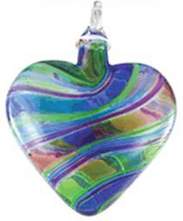 Heart Ornaments Pastel Cane Heart - No Box