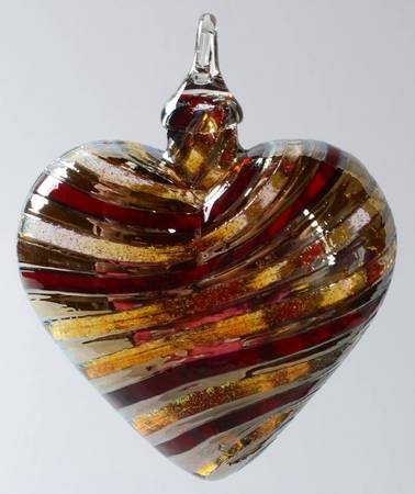 Heart Ornaments Red & Gold Twist Heart - No Box