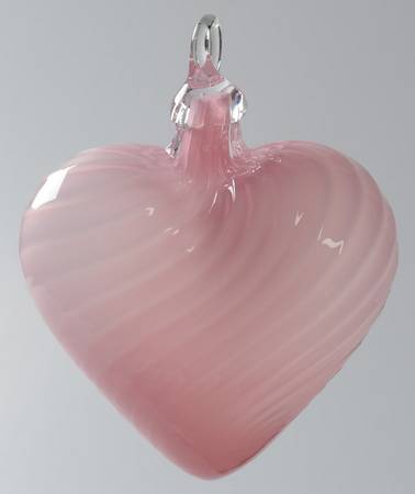 Heart Ornaments Pink Twist Heart - No Box