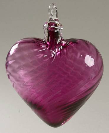 Heart Ornaments Purple Twist Heart - No Box