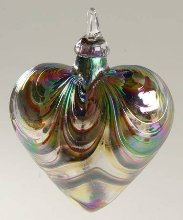 Heart Ornaments Burgundy Feather Heart - No Box