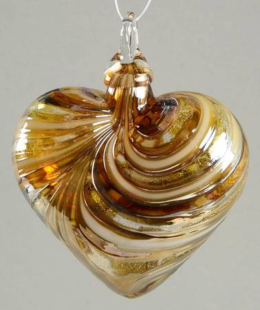 Heart Ornaments Golden Amber - No Box