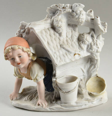 Grafenthal Figurines Girl Crawling Out Of Dog House - No Box