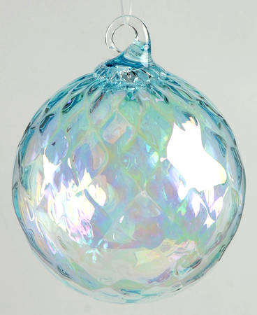 Birthstone Ornaments March-Aquamarine Diamond Facet - Boxed