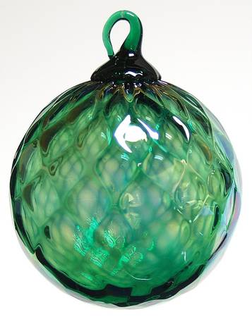 Birthstone Ornaments May-Green Diamond Facet - No Box