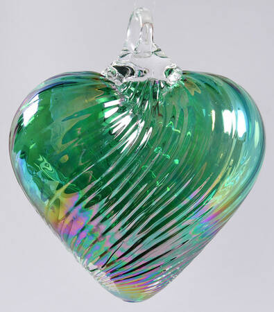 Birthstone Heart Ornaments May-Emerald - Boxed