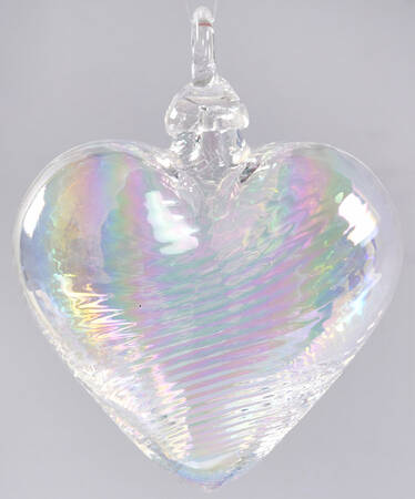 Birthstone Heart Ornaments April-Diamond - Boxed