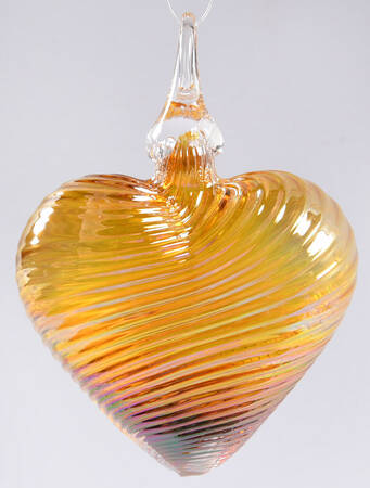 Birthstone Heart Ornaments November-Citrine - Boxed