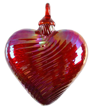 Birthstone Heart Ornaments January-Garnet - With Box