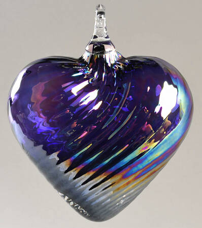 Birthstone Heart Ornaments February-Amethyst - Boxed