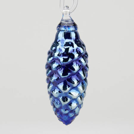 Pinecone Ornaments Tinsel Blue - No Box