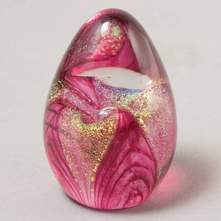 Egg Paperweights Cranberry Passion Flower - No Box