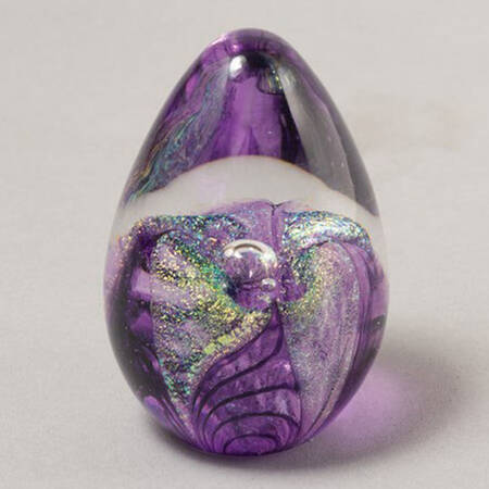 Egg Paperweights Purple Passion Flower - No Box