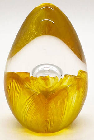 Egg Paperweights Gold Passion Flower - No Box