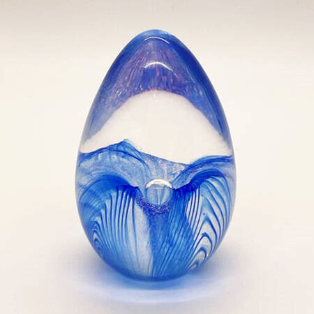 Egg Paperweights Sapphire Passion Flower - No Box