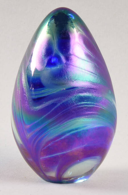 Egg Paperweights Dichroic Iridescent Multicolor - No Box