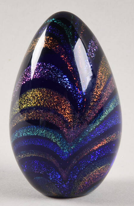 Egg Paperweights Dichroic Multicolor - No Box
