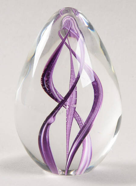Egg Paperweights Purple Swirl - No Box