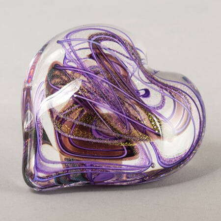 Heart Paperweights Amethyst - No Box