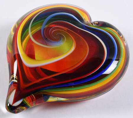 Heart Paperweights Bohemian - No Box