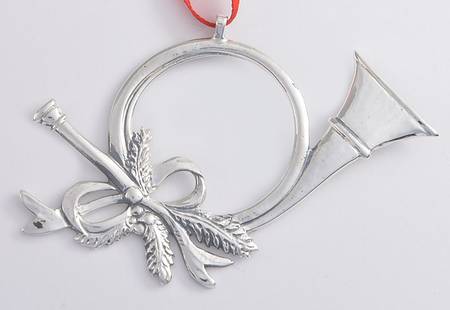Hand & Hammer Christmas Ornament Hunting Horn - Boxed