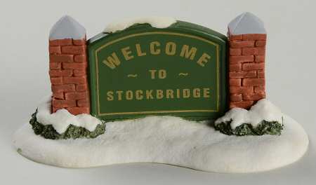 Rockwell's Christmas in Stockbridge Welcome To Stockbridge Sign - No Box