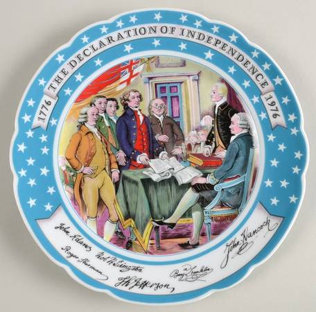 Bicentennial Plate The Declaration Of Independence - Boxed