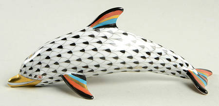 Dolphins Large Swimming Dolphin-Black/Color - No Box